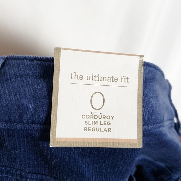 CHICO'S corduroy slim leg pants twilight blue - Picture 6 of 7